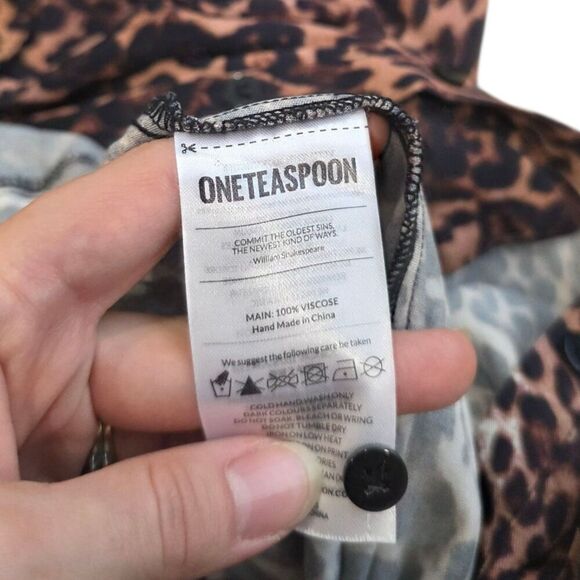 One Teaspoon Leopard Print Big Cat Bad Valentine Jumpsuit L - Picture 5 of 5